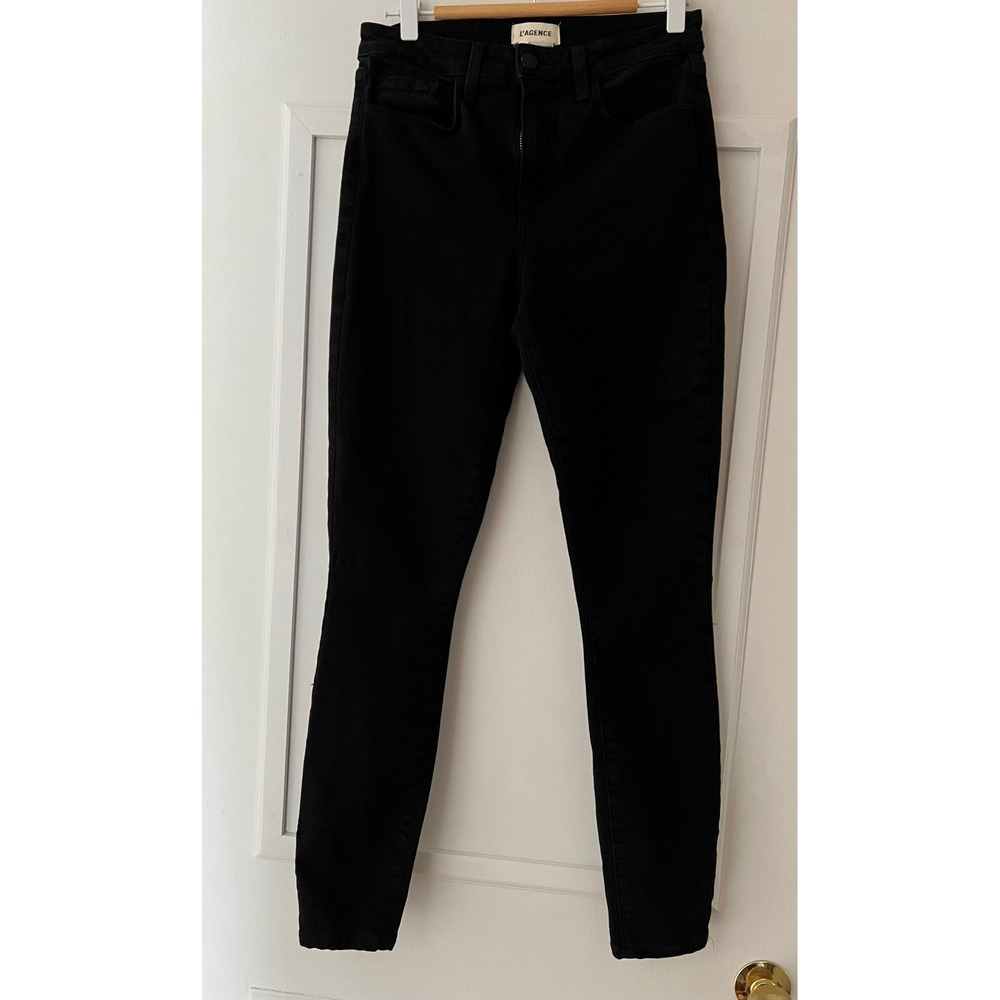 L'AGENCE Marguerite Women's High Rise Skinny Jeans Black Size 26